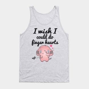 Elephant sighing and wishing they could do finger hearts - Kawaii Tank Top